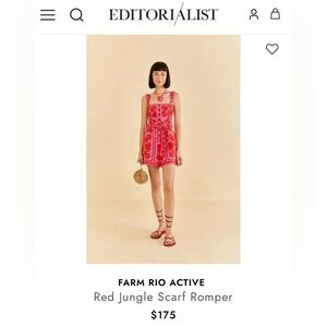 FARM Rio | Red Jungle Scarf Romper, size XS